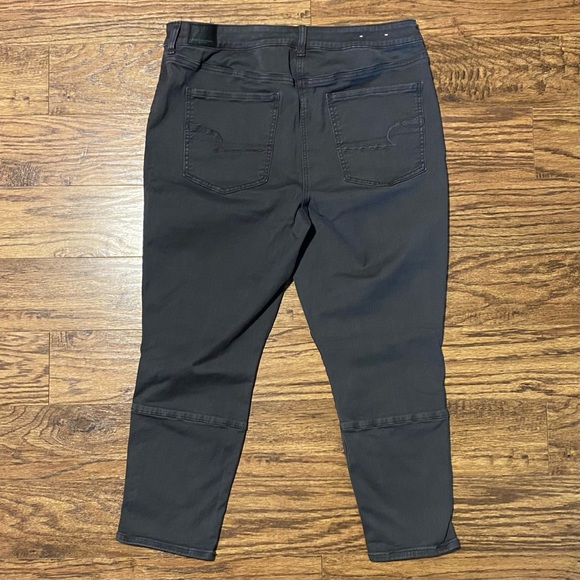 American Eagle Hi-Rise Jegging Crop Gray Denim Size 18 Short - Picture 2 of 10